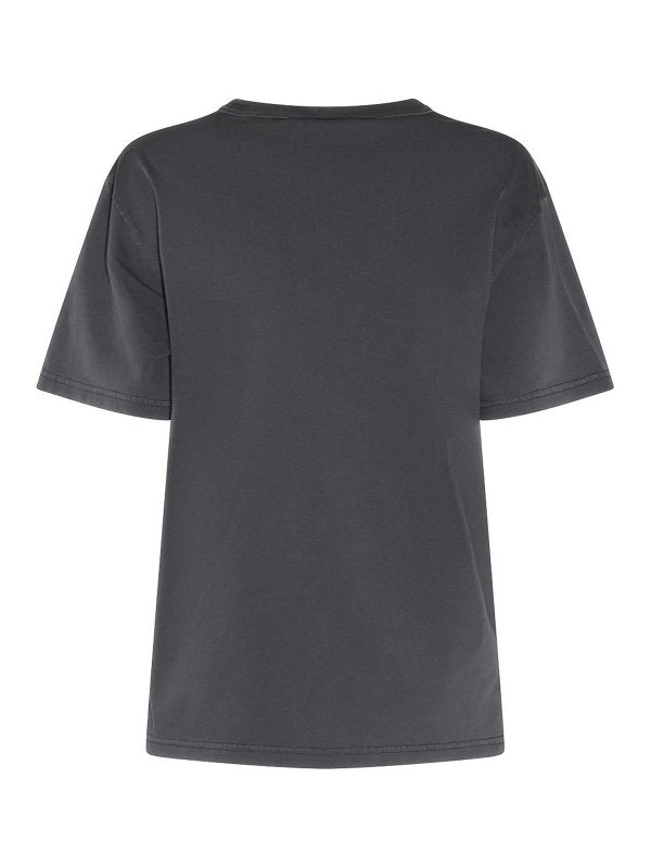 T-shirt In Cotone Grigio Scuro