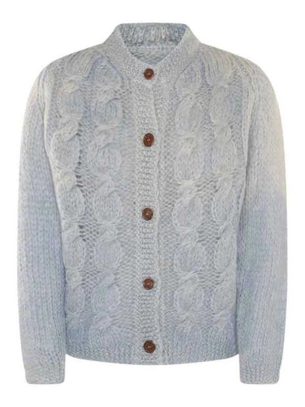 Cardigan In Misto Lana Azzurro