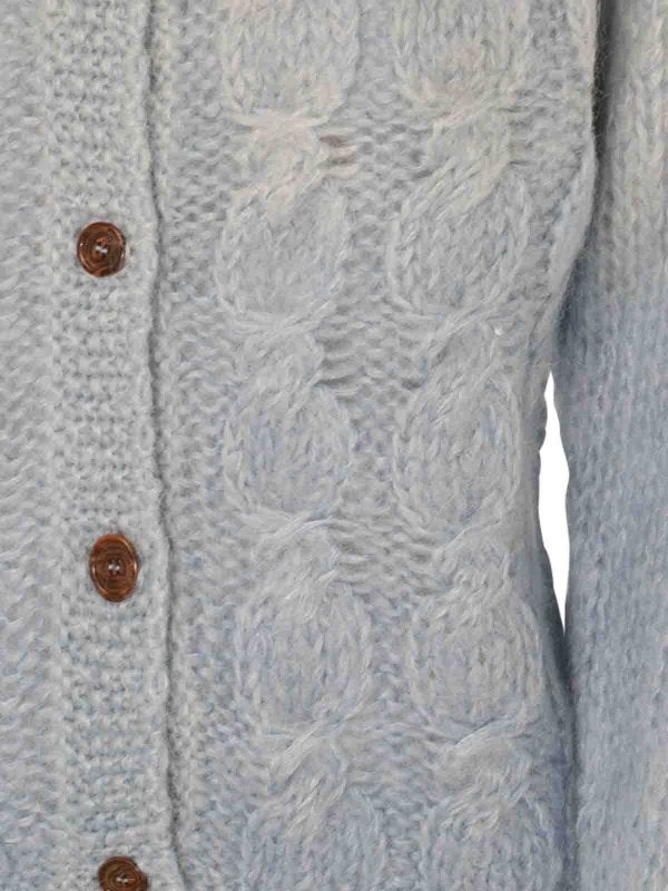 Cardigan In Misto Lana Azzurro