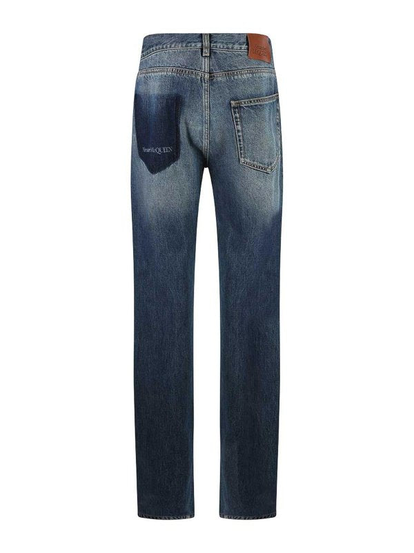 Jeans In Denim Di Cotone Blu