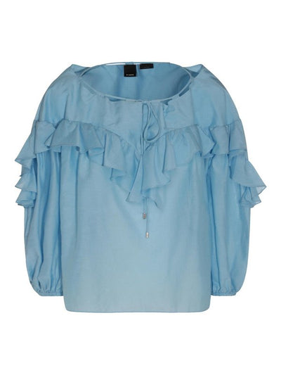 Top In Cotone Azzurro