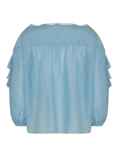 Top In Cotone Azzurro