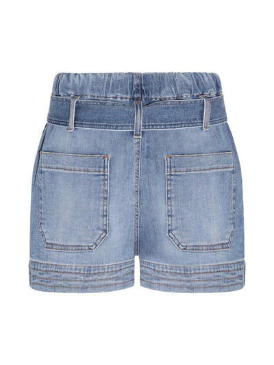 Shorts In Cotone Denim Blu