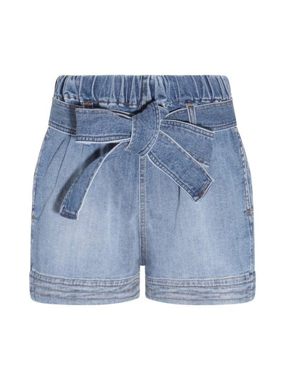 Shorts In Cotone Denim Blu