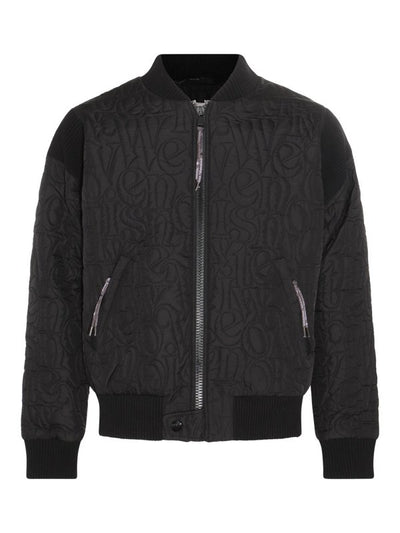 Giacca Casual Bomber In Nylon Nero