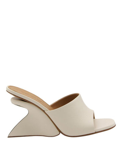 Sandali Brocca In Pelle Color Crema