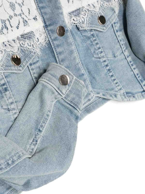 Giacca Di Jeans Con Dettaglio In Pizzo