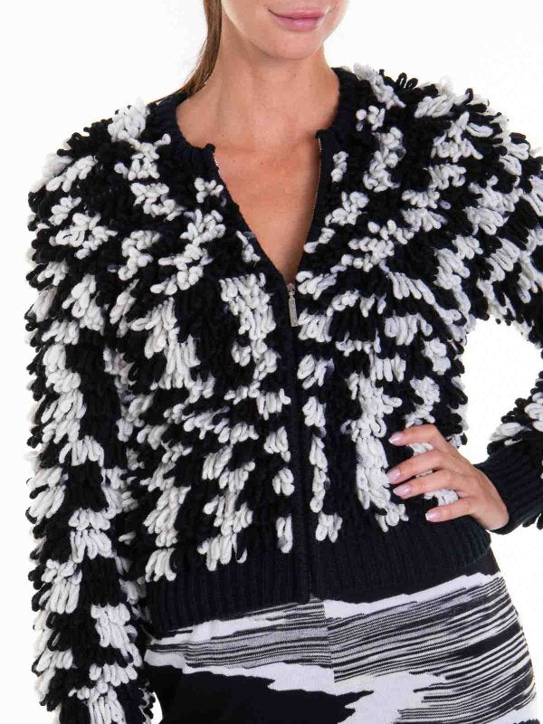 Maglione Con Zip A Coste