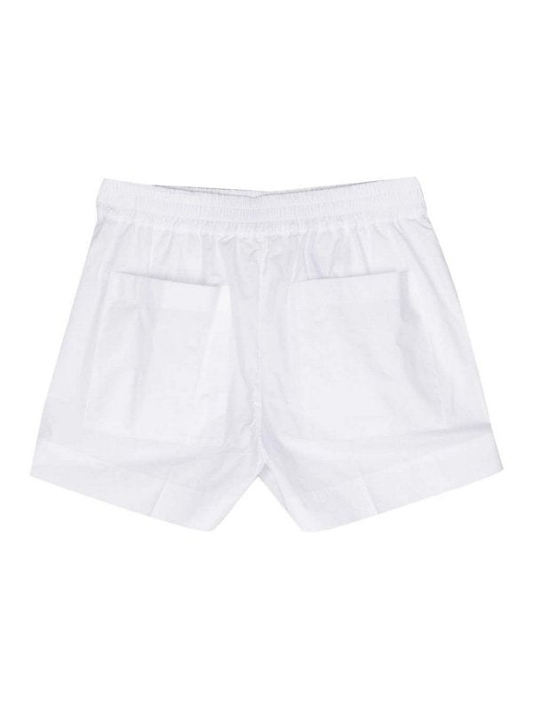 Shorts In Popeline Con Pieghe