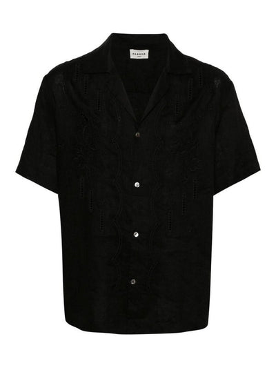 Camicia In Lino Con Ricamo Floreale