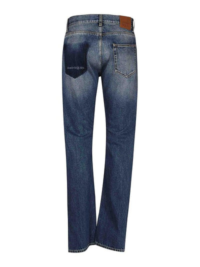 Jeans In Denim Di Cotone Blu