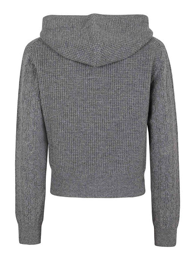 Maglione Pointelle Con Cappuccio