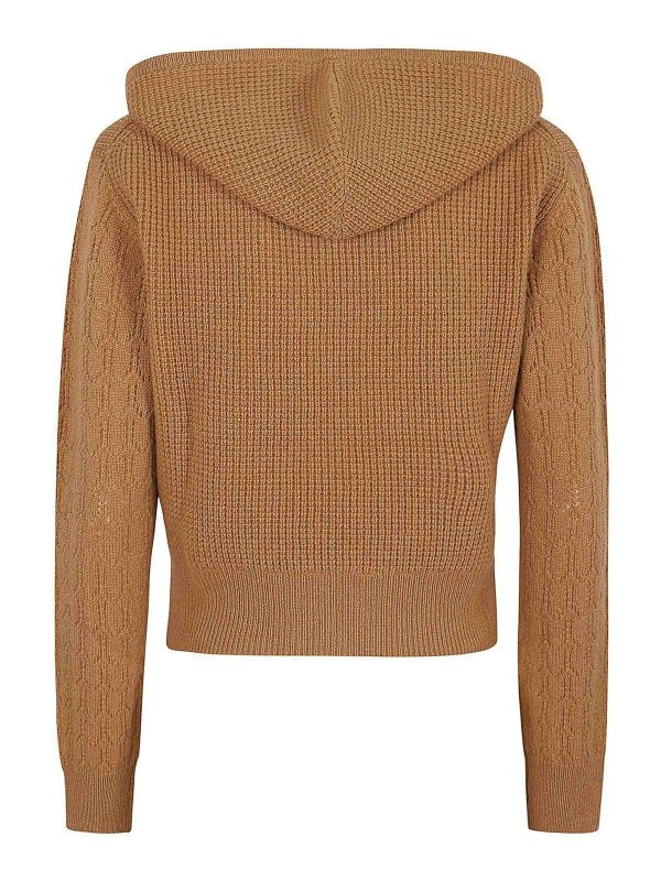 Maglione Pointelle Con Cappuccio