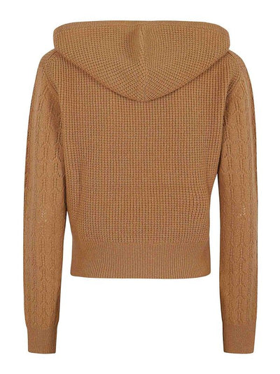 Maglione Pointelle Con Cappuccio