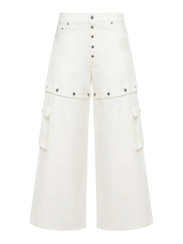 Jeans In Misto Cotone Bianco