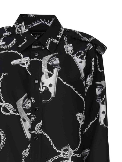 Camicia In Seta Con Fantasia Cavaliere