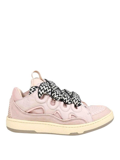 Sneakers Curb In Pelle Colore Bianco E Rosa