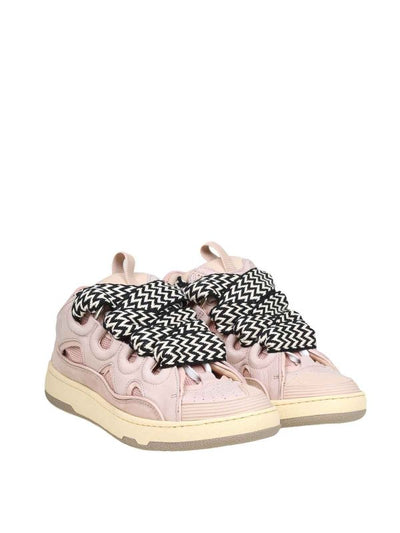 Sneakers Curb In Pelle Colore Bianco E Rosa