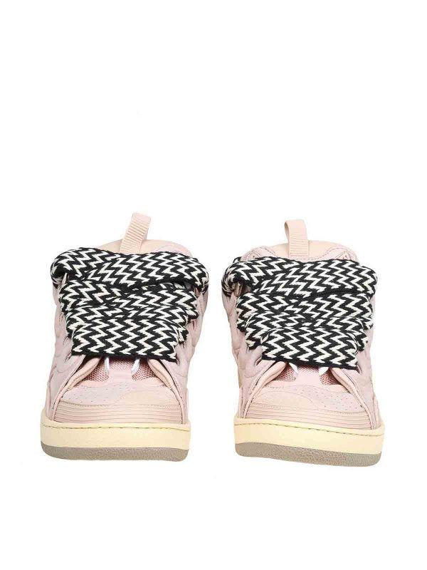 Sneakers Curb In Pelle Colore Bianco E Rosa