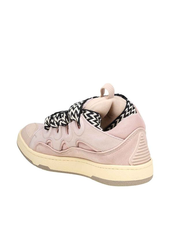 Sneakers Curb In Pelle Colore Bianco E Rosa