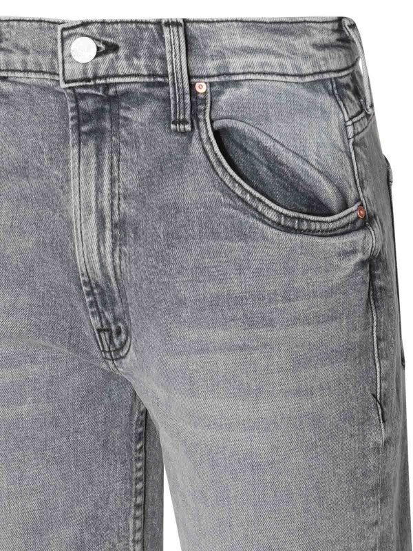 Jeans In Denim Di Cotone Grigio