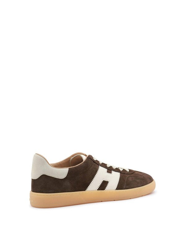 Sneakers In Pelle Marrone