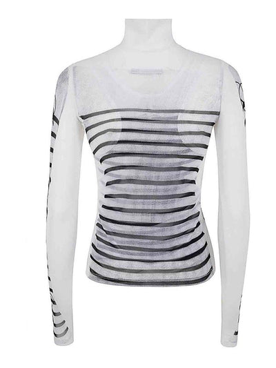 Top A Maniche Lunghe In Spandex E Rete