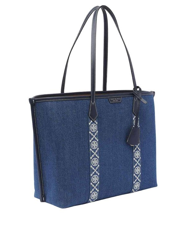 Borsa Shopping Perry In Denim A 3 Scomparti