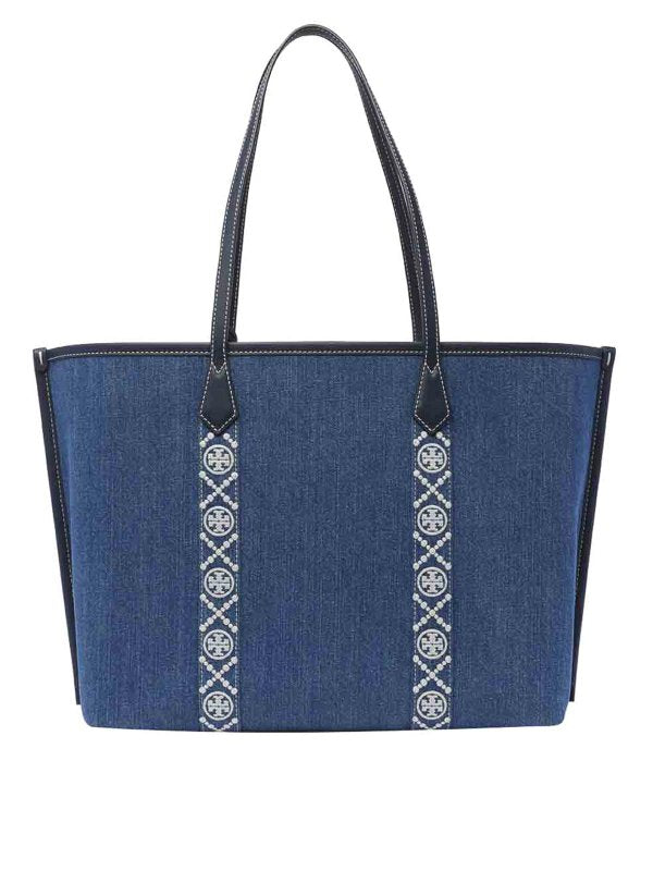 Borsa Shopping Perry In Denim A 3 Scomparti