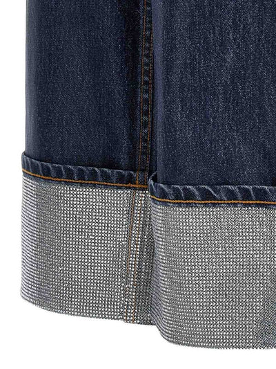 Body Intero In Denim Di Cristallo