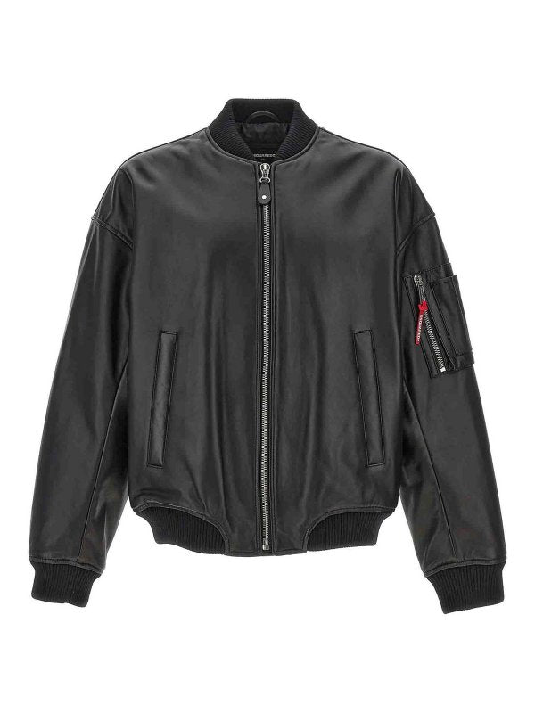 Giubbotto Bomber In Pelle