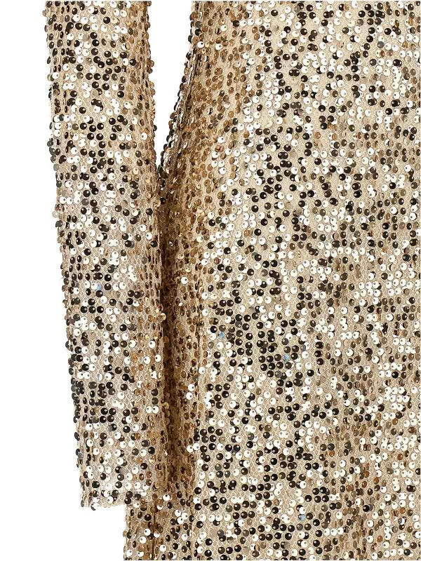 Vestito  Midi Con Paillettes A Rete