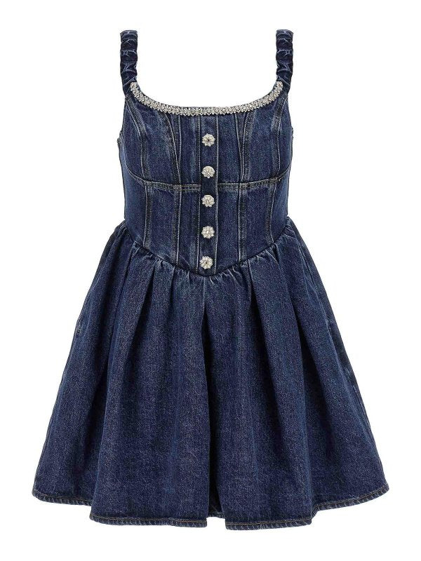 Minivestito  In Denim Con Spalle Scoperte