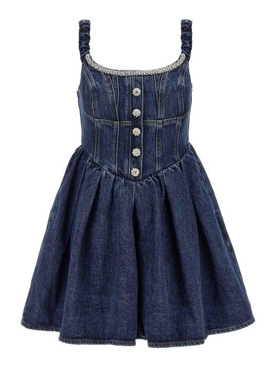 Minivestito  In Denim Con Spalle Scoperte