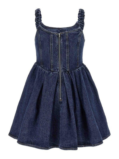 Minivestito  In Denim Con Spalle Scoperte