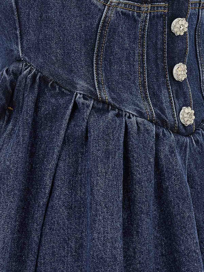 Minivestito  In Denim Con Spalle Scoperte