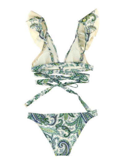 Bikini Ottie Wrap Ruffle In Verde