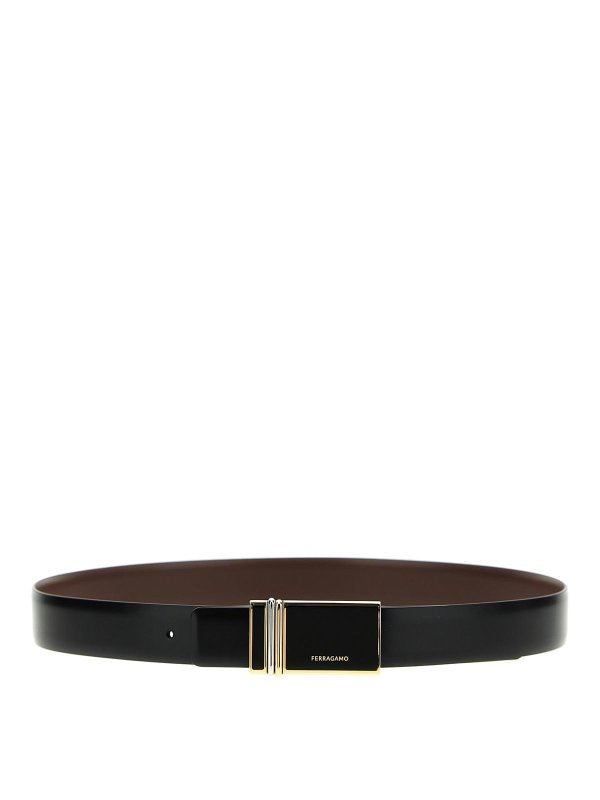 Logo Buckle Reversible Belt