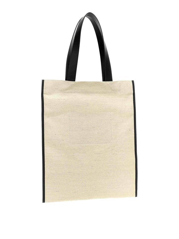 Borsa Shopping In Tela Beige