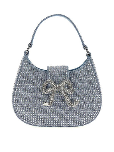 Borsa Cresent In Denim Con Strass Blu