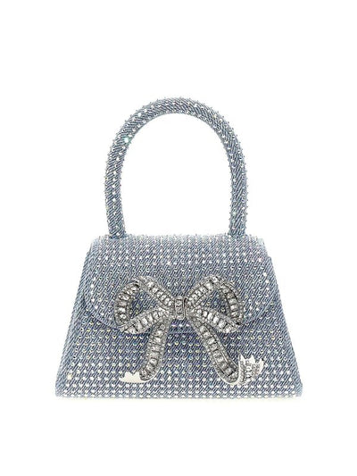 Blue Rhinestone Denim Micro Handbag