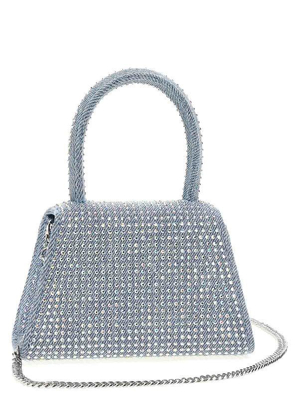 Blue Rhinestone Denim Micro Handbag