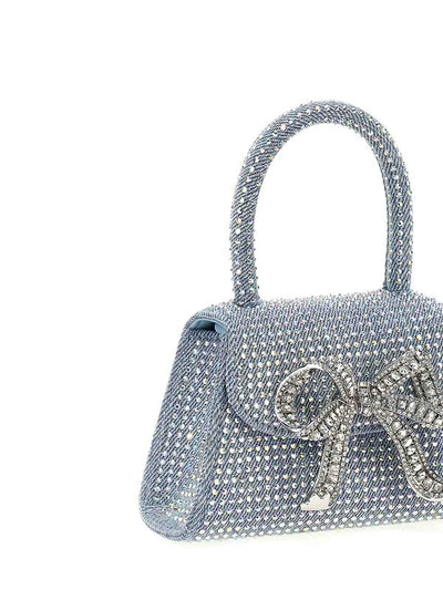 Blue Rhinestone Denim Micro Handbag