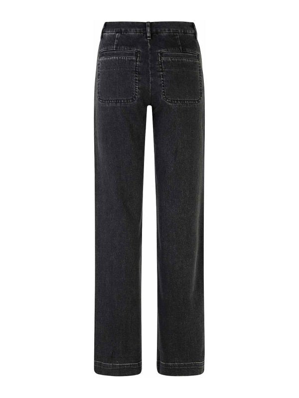 Jeans In Cotone Nero Mare