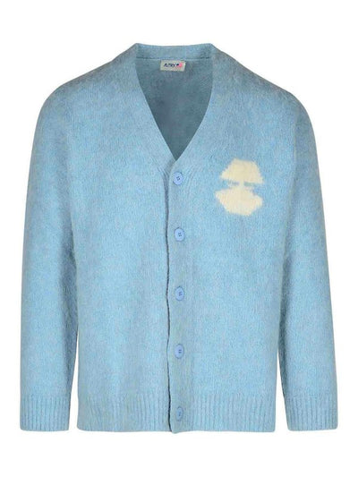 Cardigan In Misto Lana Azzurro