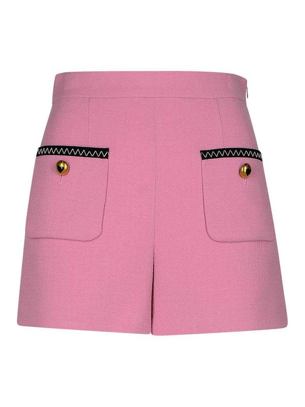 Shorts Rosa In Misto Lana Vergine