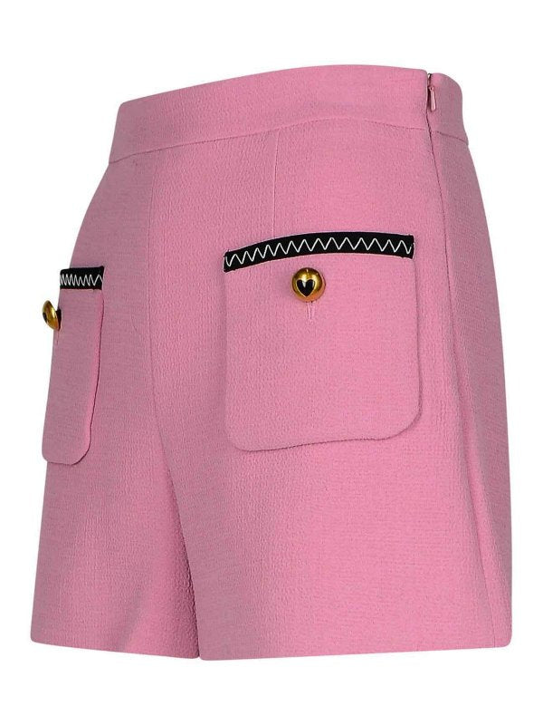 Shorts Rosa In Misto Lana Vergine