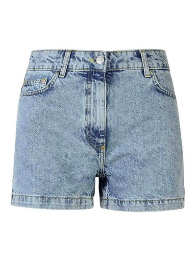 Shorts In Jeans Di Cotone Azzurro