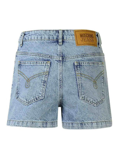 Shorts In Jeans Di Cotone Azzurro