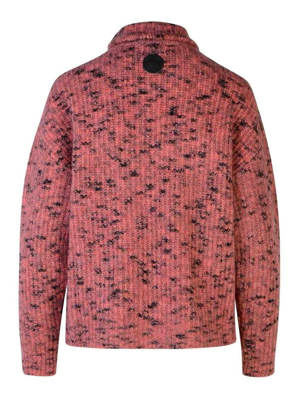 Maglione Dolcevita In Misto Lana Rosa